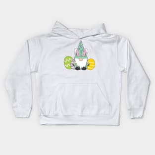 Green Easter Gnome Garden Gnome Kids Hoodie